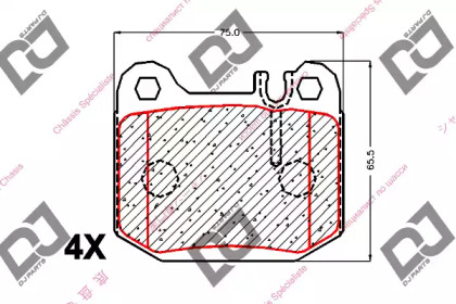 Комплект тормозных колодок DJ PARTS BP1874